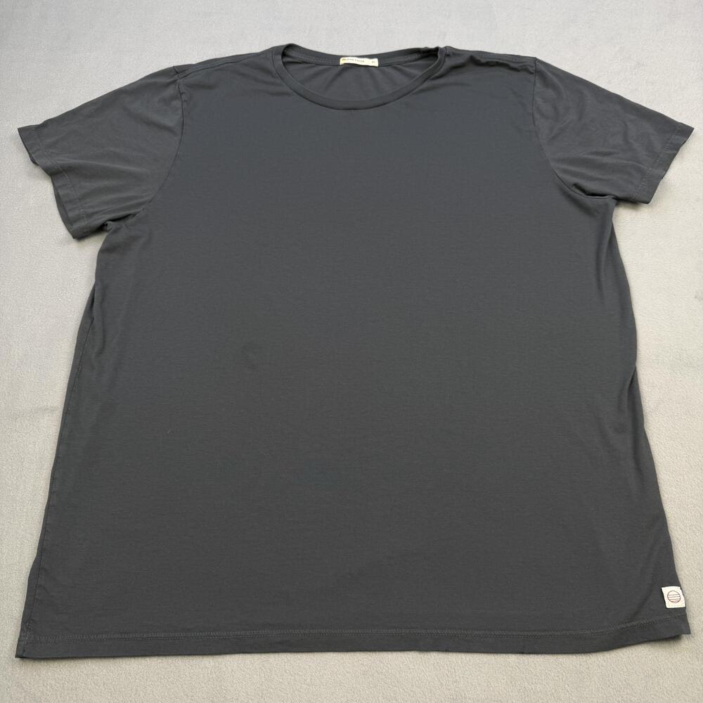 Marine Layer Shirt Mens XL Gray Solid Logo Crewneck Tee Soft Cotton Blend USA
